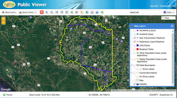 PHMSA Suwannee County, Florida, Maps