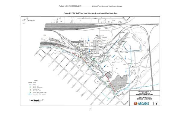 Figure II: CSX Rail Yard Map Showing Groundwater Flow Directions, Pages